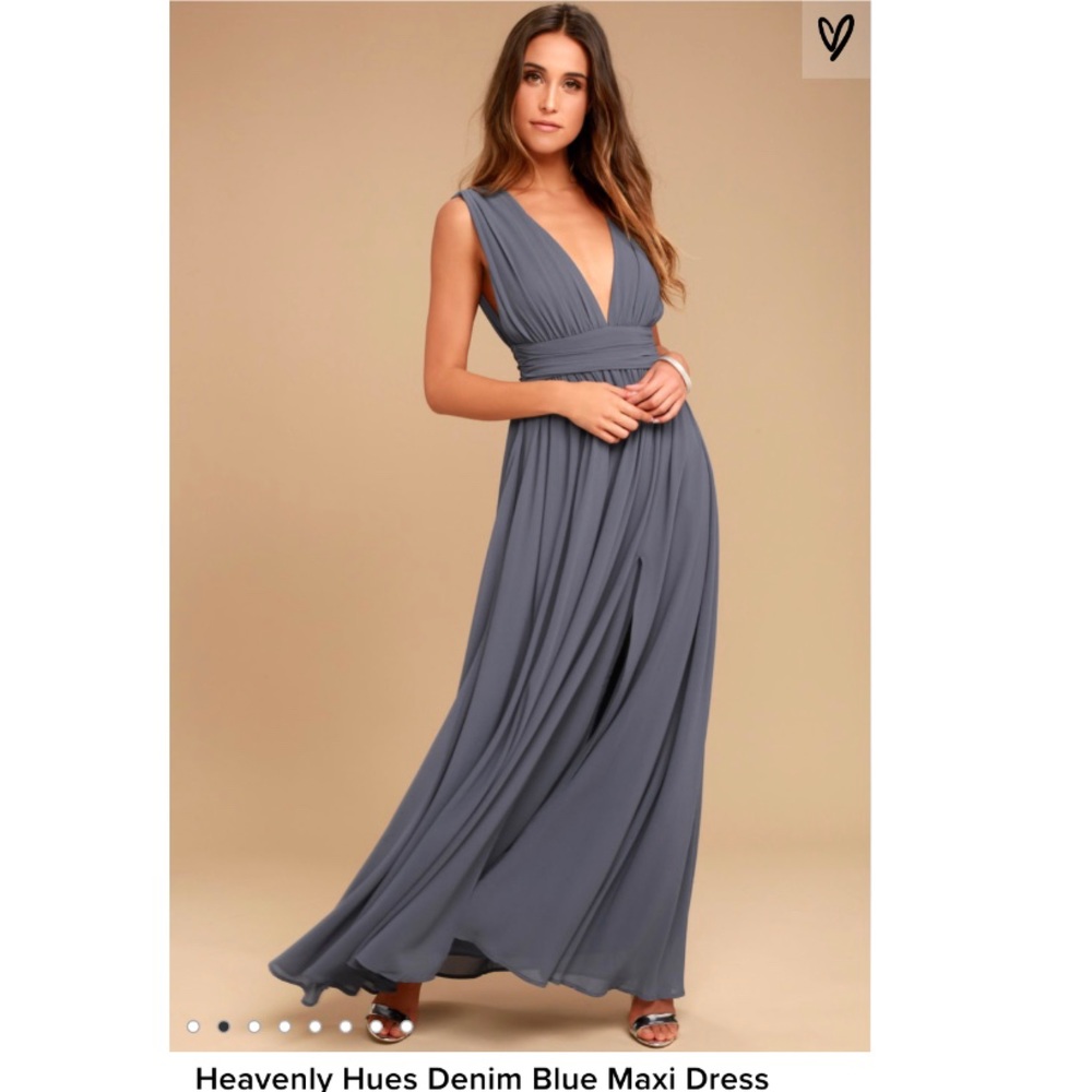 Lulus | Heavenly Hues Denim Blue Maxi